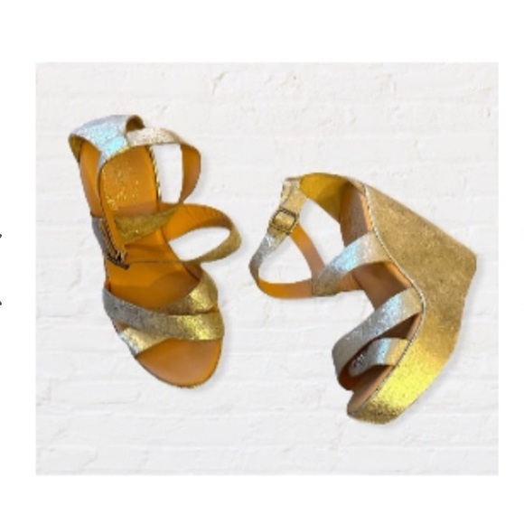 Kork-Ease Grailey Platform Wedge Gold Sandals size 9M - Picture 3 of 11
